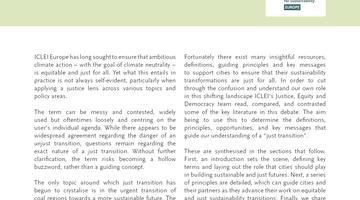 Cover of the full "Towards a Just Transition" background paper