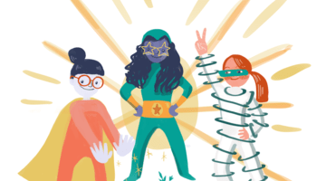 Three persons dressed like superheros Three persons dressed like superheros