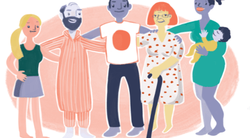 People holding each others