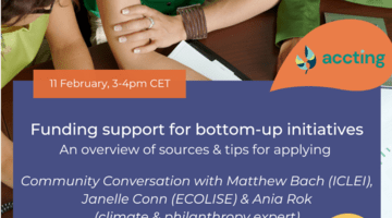 Sharepic of the Webinar: Funding support for bottom up initiatives