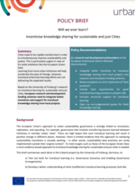 Policy Brief: Will we ever learn? Incentivise knowledge sharing for sustainable and just Cities