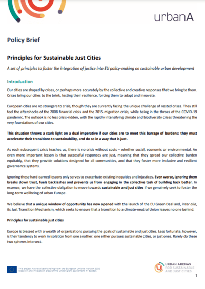 Principles for Sustainable Just Cities
