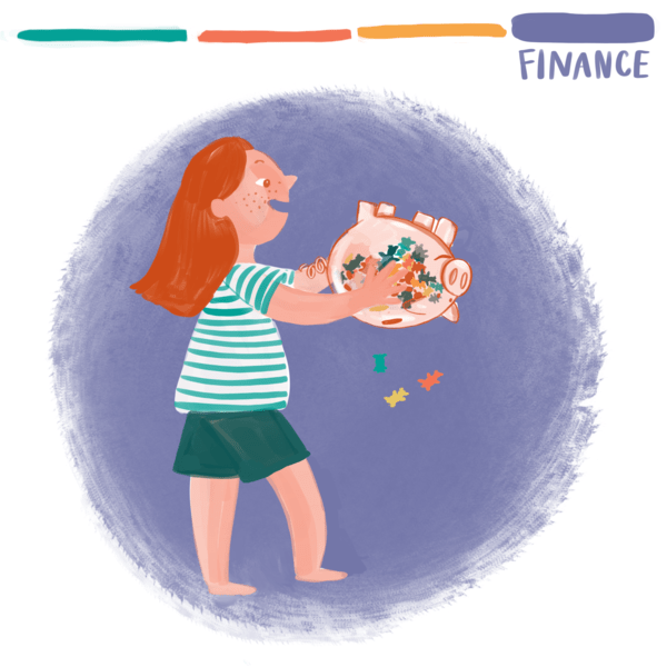 A person shaking a piggy bank A person shaking a piggy bank