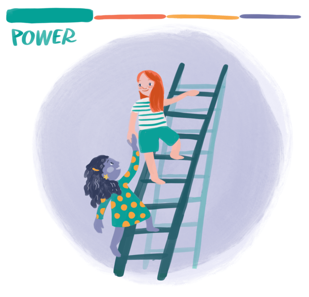 Two persons climbing up the stairs Two persons climbing up the stairs