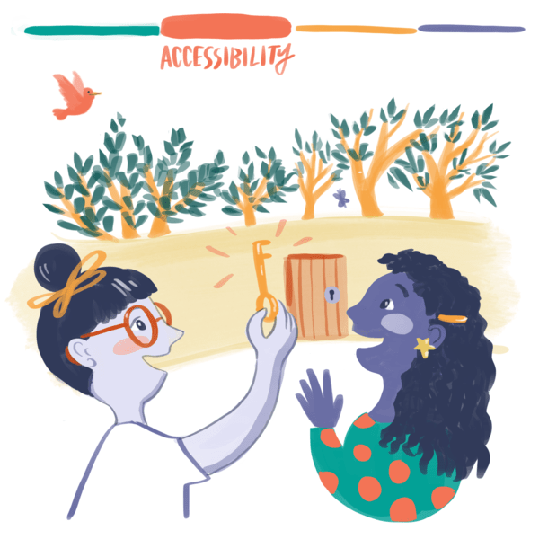 People holding a key to a secret garden People holding a key to a secret garden