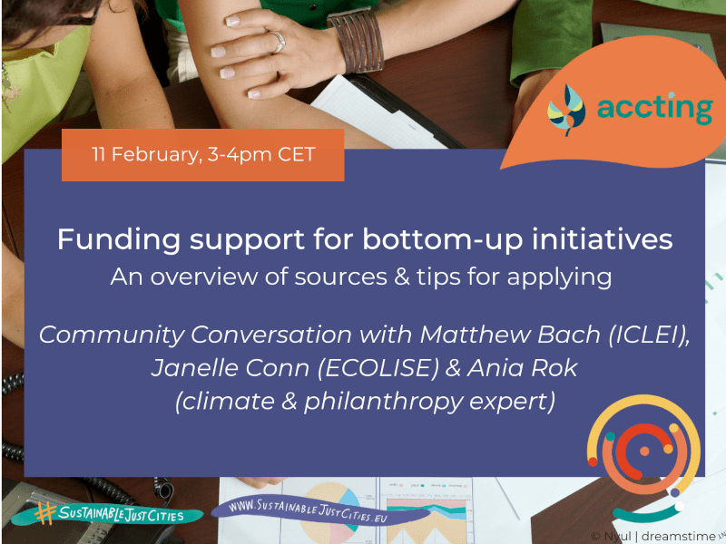 Sharepic of the Webinar: Funding support for bottom up initiatives