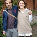 Picture of Francisco (male) and Giulia (female) - UrbanCommunity experimenters, in a park 