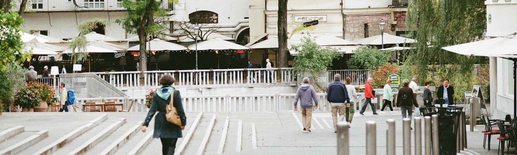 People in a square